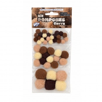 Kit pompones Tierra