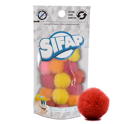 Pompones de felpa surtido fluo