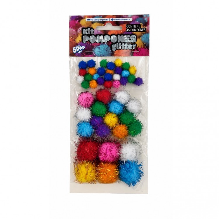 Kit Pompones Glitter